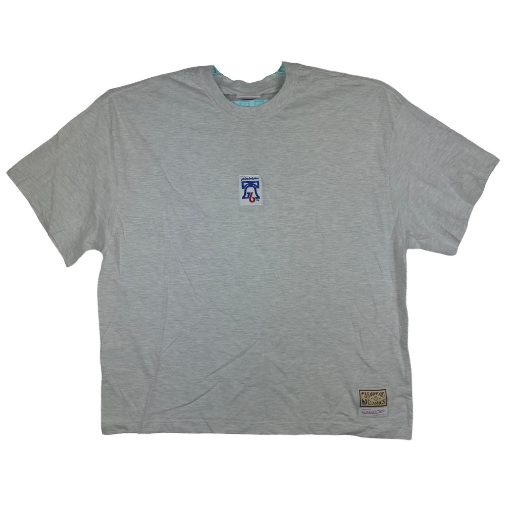 Philadelphia 76ers Mitchell & Ness NBA Large Shirt Insignia Team Logo Gray NWT
